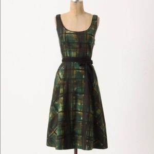 Green Plaid Dress Anthropologie vintage EUC - seen on New Girl + Taylor Swift s4